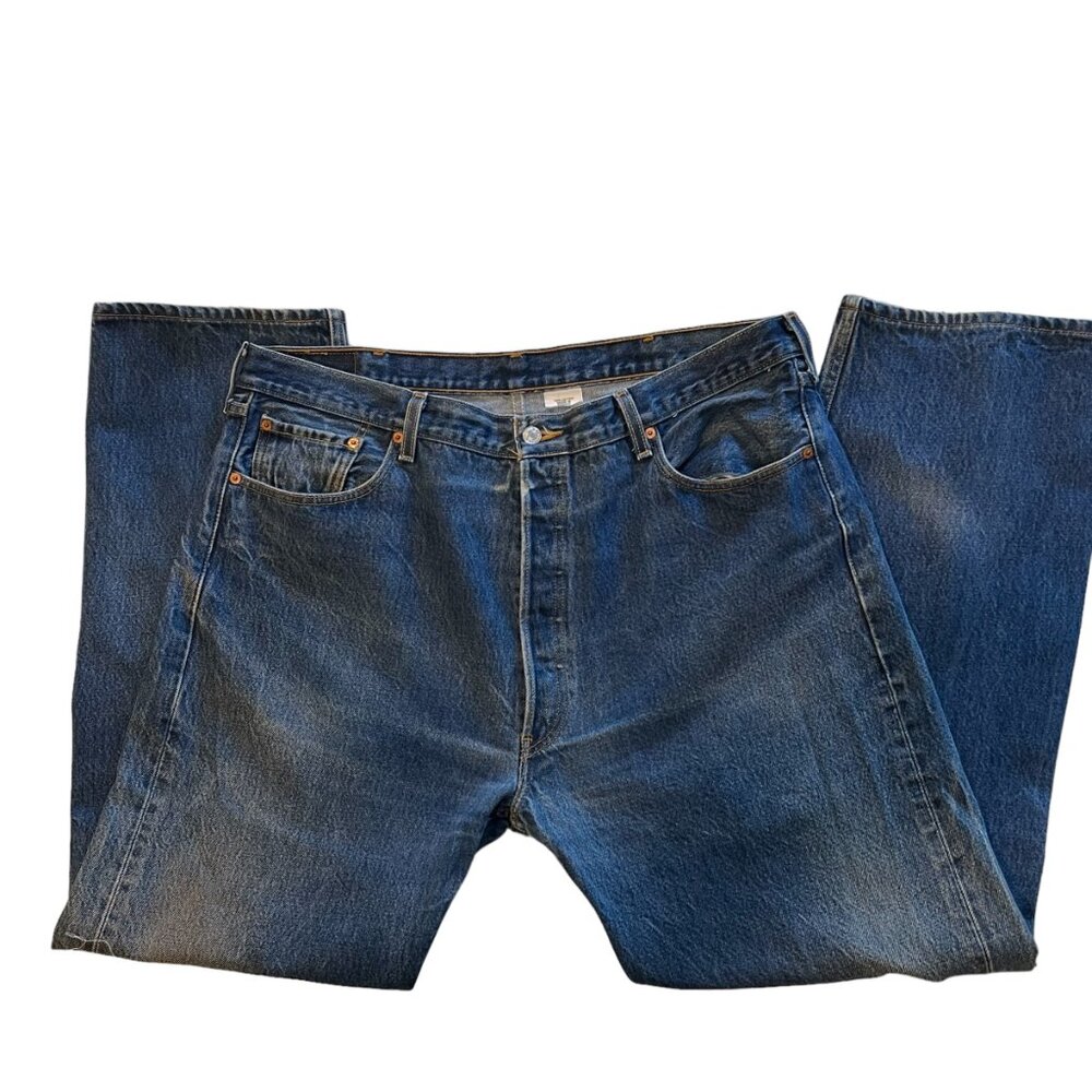 Levi's 501 XX Jeans Mens Blue Denim Button Fly Relaxed Fit Straight VINTAGE
